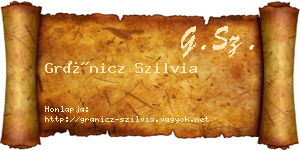 Gránicz Szilvia névjegykártya